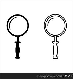 Magnifying Glass Icon, Magnifying Lens Icon Vector Art Illustration