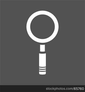Magnifying glass icon on a dark background