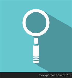 Magnifying glass icon on green background