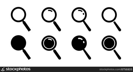 Magnifying glass icon. Search symbol. Loupe sign in flat style. Vector illustration. Magnifying glass icon. Search symbol. Loupe sign in flat style. Vector