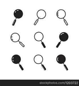 Magnifying glass icon vector in trendy design