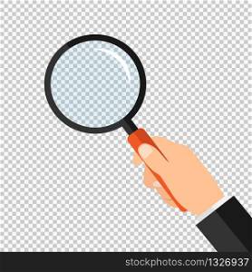 Magnifying glass in hand. Stock Vector Illustration EPS 10