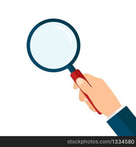 Magnifying glass in hand. Stock Vector Illustration EPS 10