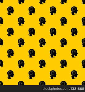 Magnifying glass in head pattern seamless vector repeat geometric yellow for any design. Magnifying glass in head pattern vector