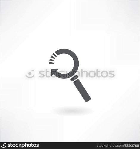 magnifying glass in the form of circular arrows