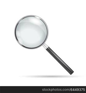 Magnifying glass isolated vector.