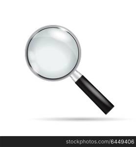 Magnifying glass isolated vector.