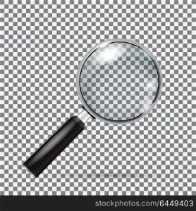 Magnifying Glass Isolated With Gradient Mesh, Vector Illustration