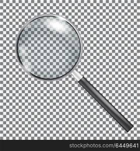 Magnifying Glass Isolated With Gradient Mesh, Vector Illustration
