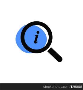 Magnifying glass looking for information isolated web icon. Vector illustration