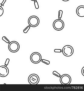 Magnifying Glass, Magnifiers Linear Vector Icons Seamless Pattern. Magnifying Search Tool Symbols Pack. Internet Searching Pictograms Collection. Flat Find Button Illustration. Magnifying Glass, Magnifier Linear Vector Seamless Pattern