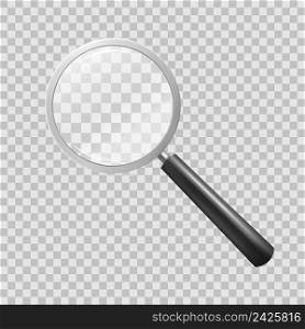 Magnifying glass on checkered background. Design element. For banners, posters, leaflets and brochures.