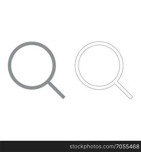 Magnifying glass or loupe grey set grey set icon .. Magnifying glass or loupe grey set icon .