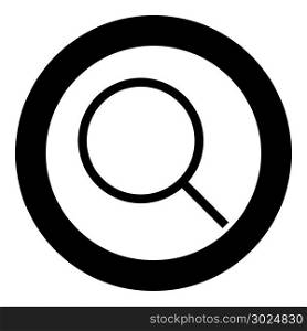 Magnifying glass or loupe icon black color in circle vector illustration