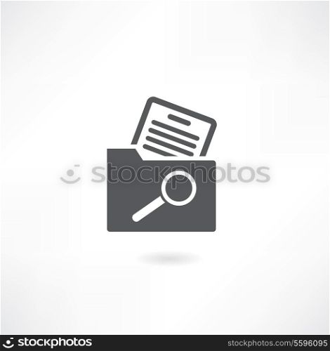 Magnifying glass over the folders.