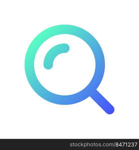 Magnifying glass pixel perfect gradient linear ui icon. Enlarging screen. Search tool. Zoom in text. Line color user interface symbol. Modern style pictogram. Vector isolated outline illustration. Magnifying glass pixel perfect gradient linear ui icon