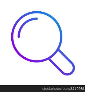 Magnifying glass pixel perfect gradient linear vector icon. Searching on website. Investigation. Business tool. Thin line color symbol. Modern style pictogram. Vector isolated outline drawing. Magnifying glass pixel perfect gradient linear vector icon