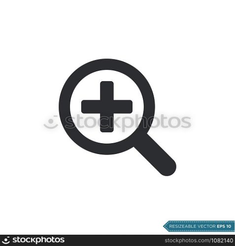 Magnifying Glass Plus Icon Vector Template Illustration Design