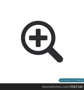 Magnifying Glass Plus Icon Vector Template Illustration Design