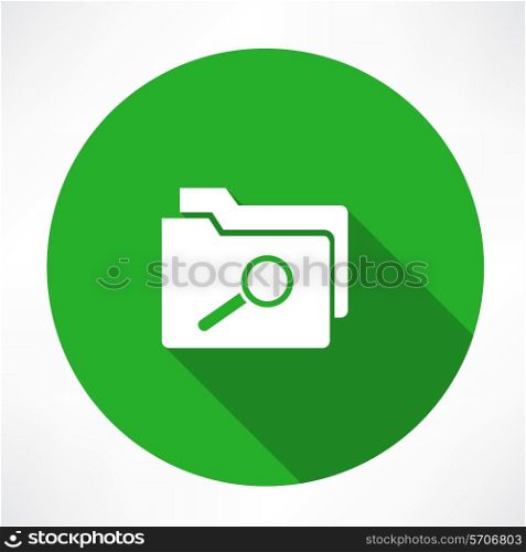 Magnifying glass searching Folders icon. Flat modern style vector illustration