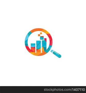 Magnifying Glass Stock Exchange Finance Logo Design. Business analytic logo concept.