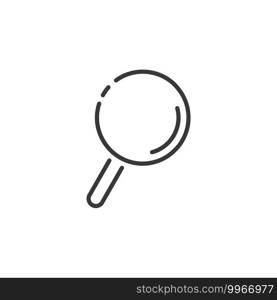 Magnifying glass thin line icon. Search and analytics. Isolated outline commerce vector illustration