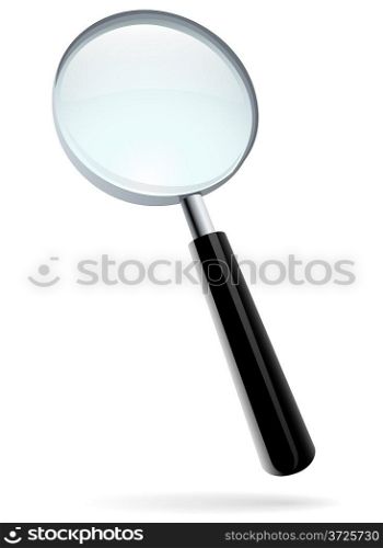 Magnifying glass vector illustration isolated on white.
