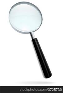 Magnifying glass vector illustration isolated on white.