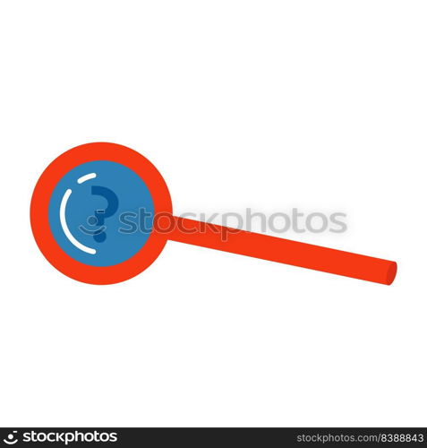 Magnifying glass with a question mark vector icon illustration. Symbol design search concept isolated and business zoom lens research. Searching and find magnification communication discovery look