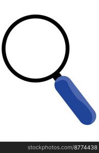 magnifying glass with blue handle Black magnifying glass border   Vector