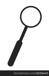 Magnifying glass with handle flat line black white vector object. Optical device, loupe. Editable cartoon style icon. Simple isolated outline spot illustration for web graphic design and animation. Magnifying glass with handle flat line black white vector object