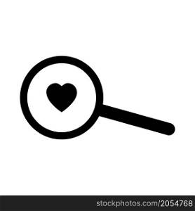 Magnifying glass with heart. Search love symbol. App button. Romantic background. Vector illustration. Stock image. EPS 10.. Magnifying glass with heart. Search love symbol. App button. Romantic background. Vector illustration. Stock image.