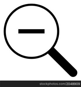 Magnifying glass with minus sign. Shrink icon. Zoom out cursor isolated on white background. Magnifying glass with minus sign. Shrink icon. Zoom out cursor