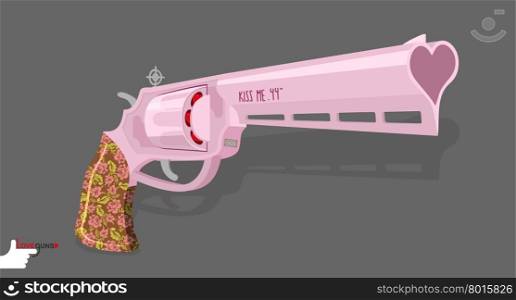 Magnum love. Weapons for shooting kisses. Vector illustration&#xA;