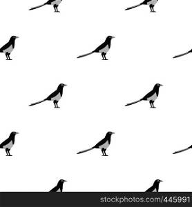 Magpie pattern seamless background in flat style repeat vector illustration. Magpie pattern seamless