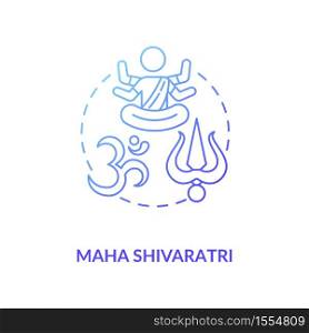 Maha shivaratri concept icon. Traditional hindu festival idea thin line illustration. Religious holiday of India. Shiva and hinduism sign vector isolated outline RGB color drawing. Maha shivaratri concept icon