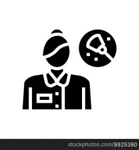 maid cleaning service employee glyph icon vector. maid cleaning service employee sign. isolated contour symbol black illustration. maid cleaning service employee glyph icon vector illustration
