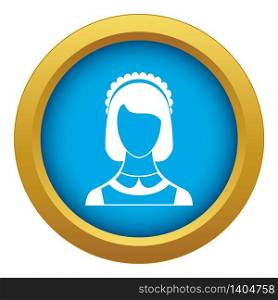 Maid icon blue vector isolated on white background for any design. Maid icon blue vector isolated