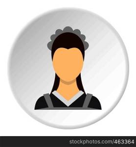Maid icon in flat circle isolated vector illustration for web. Maid icon circle