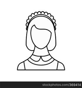 Maid icon in outline style isolated on white background. People symbol vector illustration. Maid icon, outline style