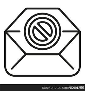 Mail blacklist icon outline vector. User website. Data cyber. Mail blacklist icon outline vector. User website