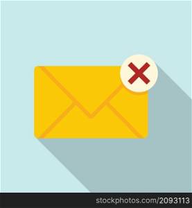 Mail blocked icon flat vector. Block email. Information envelope. Mail blocked icon flat vector. Block email