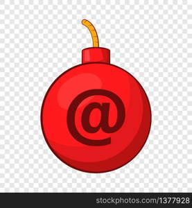Mail bomb icon in cartoon style isolated on background for any web design . Mail bomb icon, cartoon style