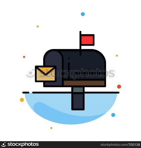 Mail, Box, Message, Email Abstract Flat Color Icon Template