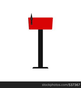 Mail box red symbol communication shipping post vector icon. Deliver cargo receive postal element letterbox