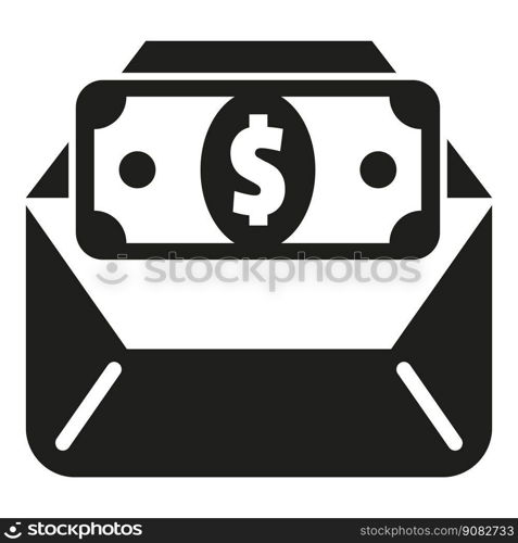 Mail cash icon simple vector. Money benefit. Business work. Mail cash icon simple vector. Money benefit