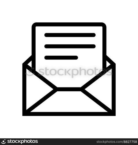 Mail content icon line isolated on white background. Black flat thin icon on modern outline style. Linear symbol and editable stroke. Simple and pixel perfect stroke vector illustration