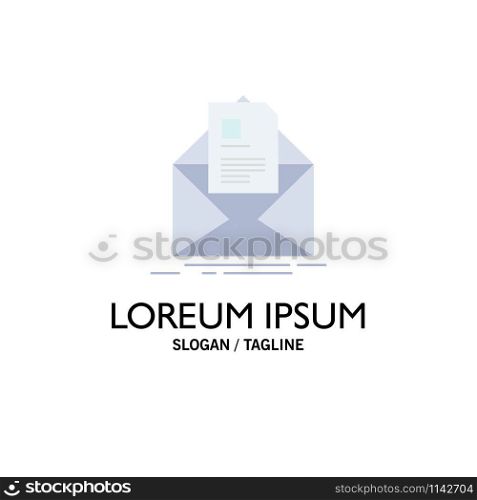 mail, contract, letter, email, briefing Flat Color Icon Vector
