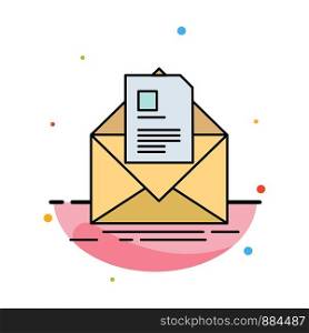 mail, contract, letter, email, briefing Flat Color Icon Vector