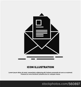 mail, contract, letter, email, briefing Icon. glyph vector gray symbol for UI and UX, website or mobile application. Vector EPS10 Abstract Template background